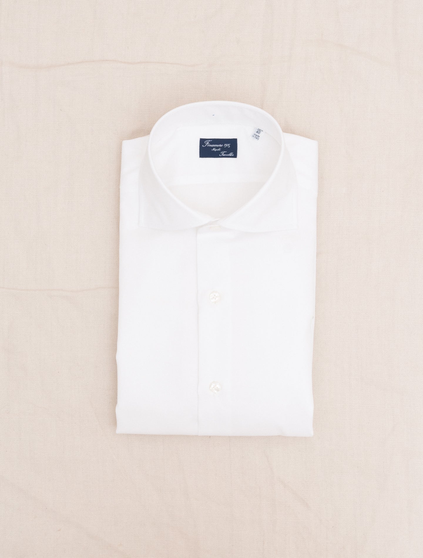 Eduardo Traveller Twill Shirt White Finamore Shirts 38