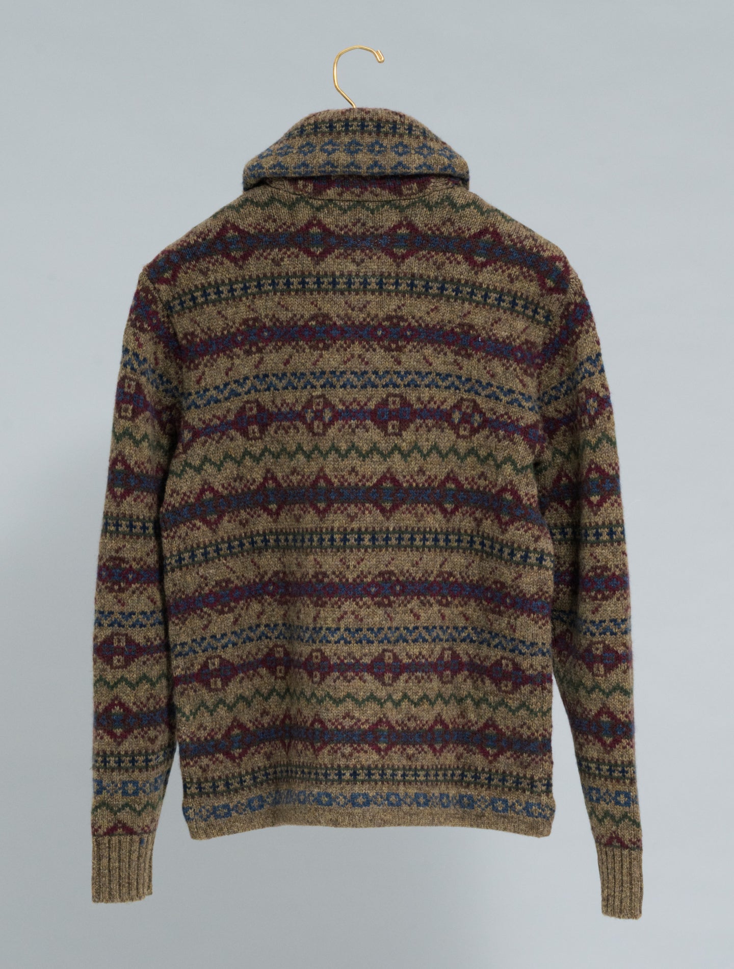 Fair Isle Wool Cardigan Loden Heather Multi RRL Knitwear M