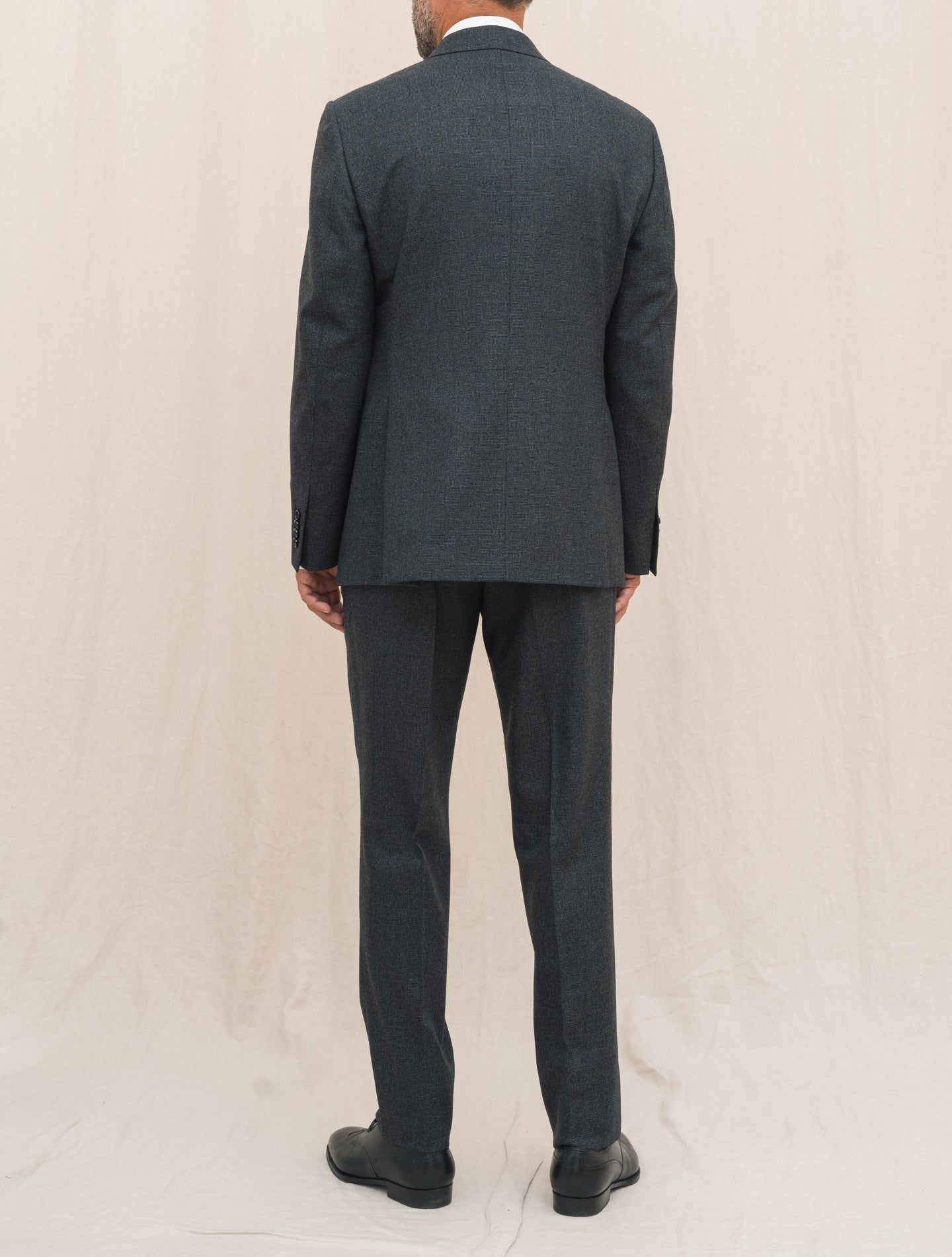 Feeling Single Breasted Micro Check Suit Dark Grey Lardini Suits 48