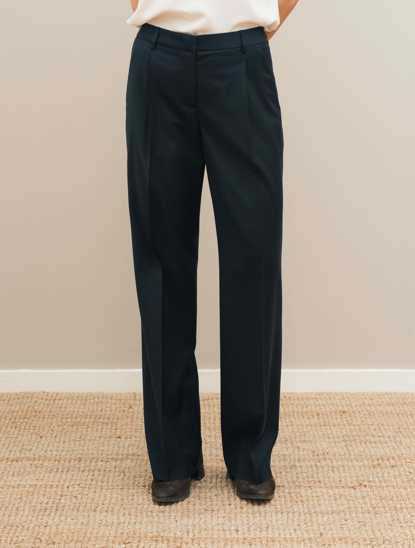 Feni Loro Piana Zelander Wool Trousers Navy Lardini Trousers IT 38