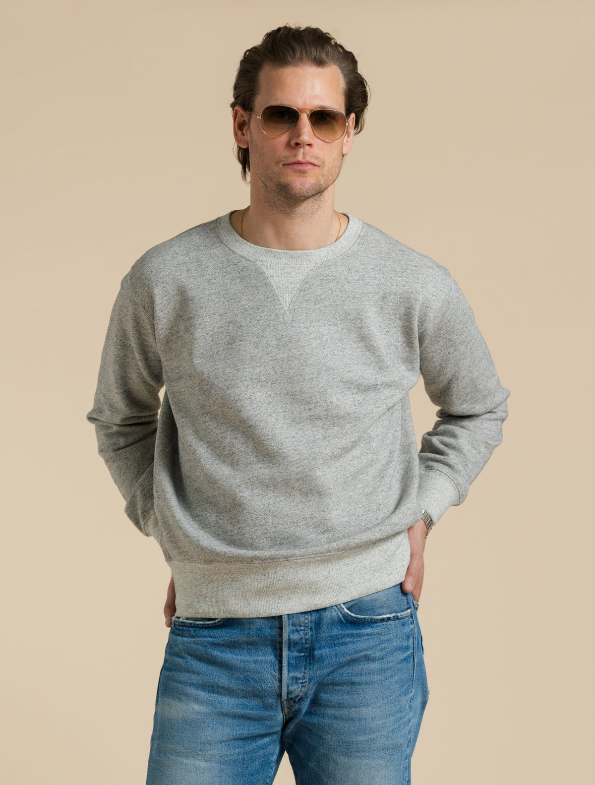 Fleece Sweatshirt Athletic Grey | Double RL | Gabucci