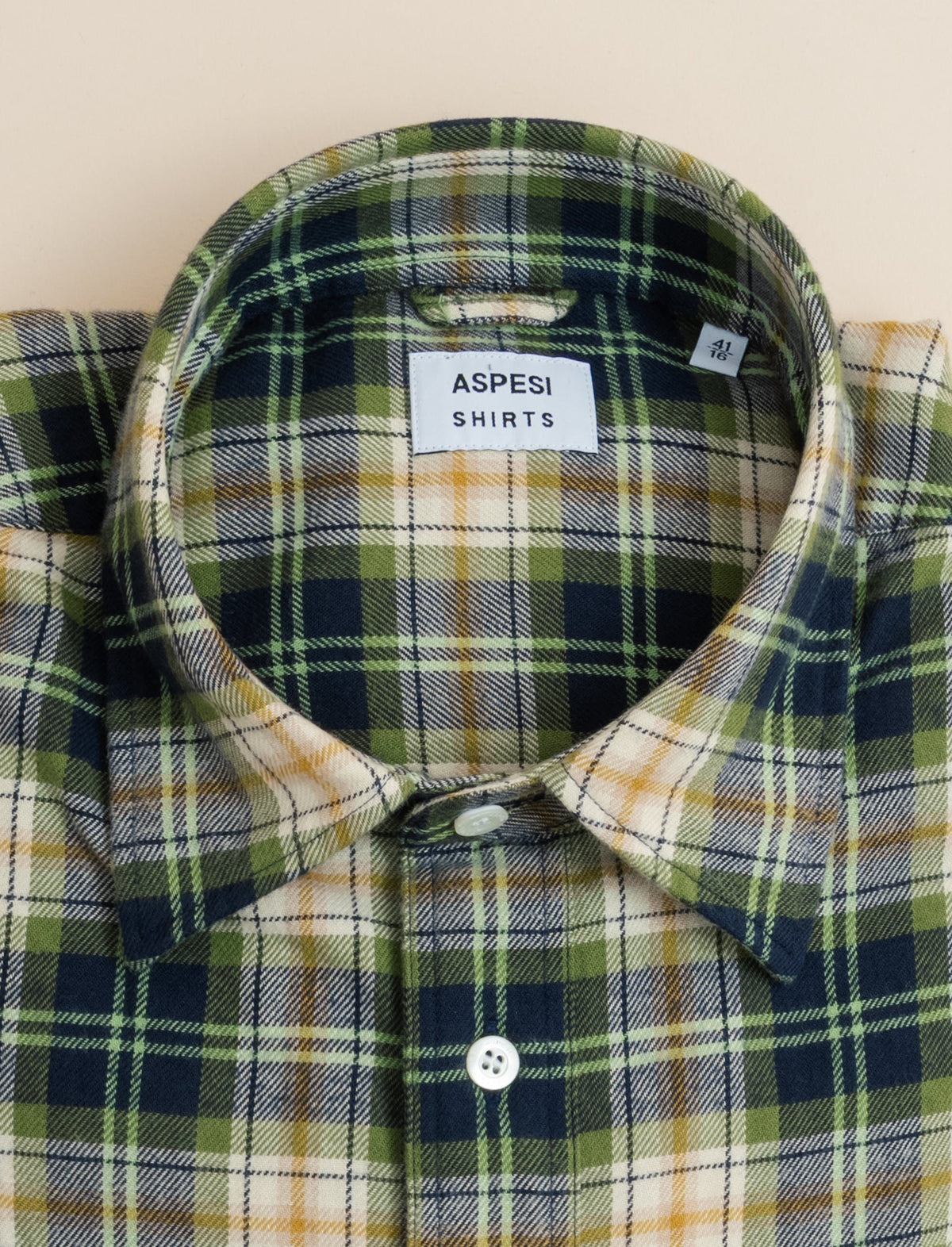 Fred Cotton Checked Shirt Green Aspesi Shirts 39
