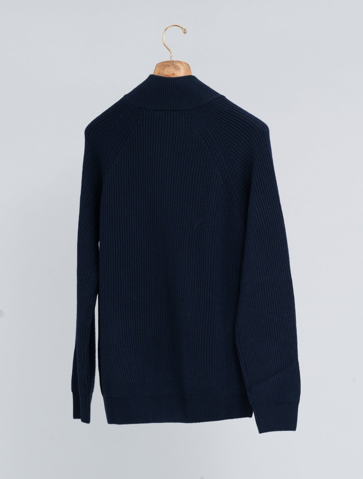 Full Zip Rib - Knitted Cardigan Navy Morgano Knitwear 48