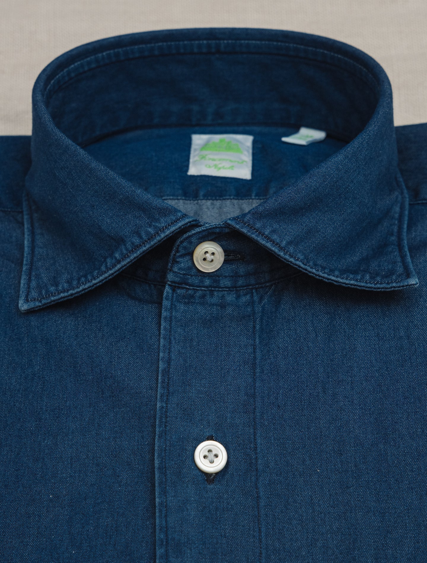 Gaeta Denim Shirt Dark Blue Finamore Shirts 38