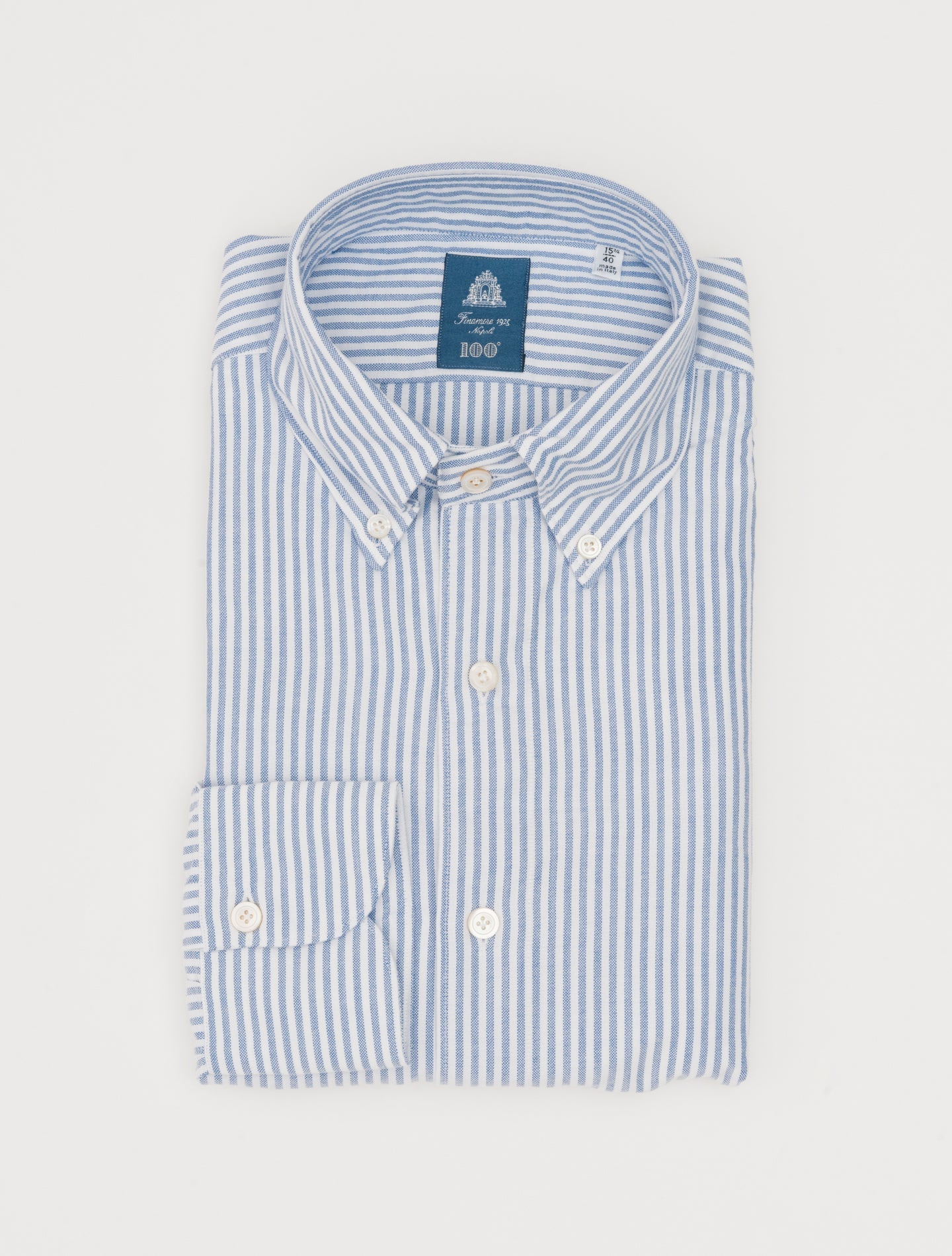 Gaeta Leonardo Striped Oxford Shirt Blue Finamore Shirts 39