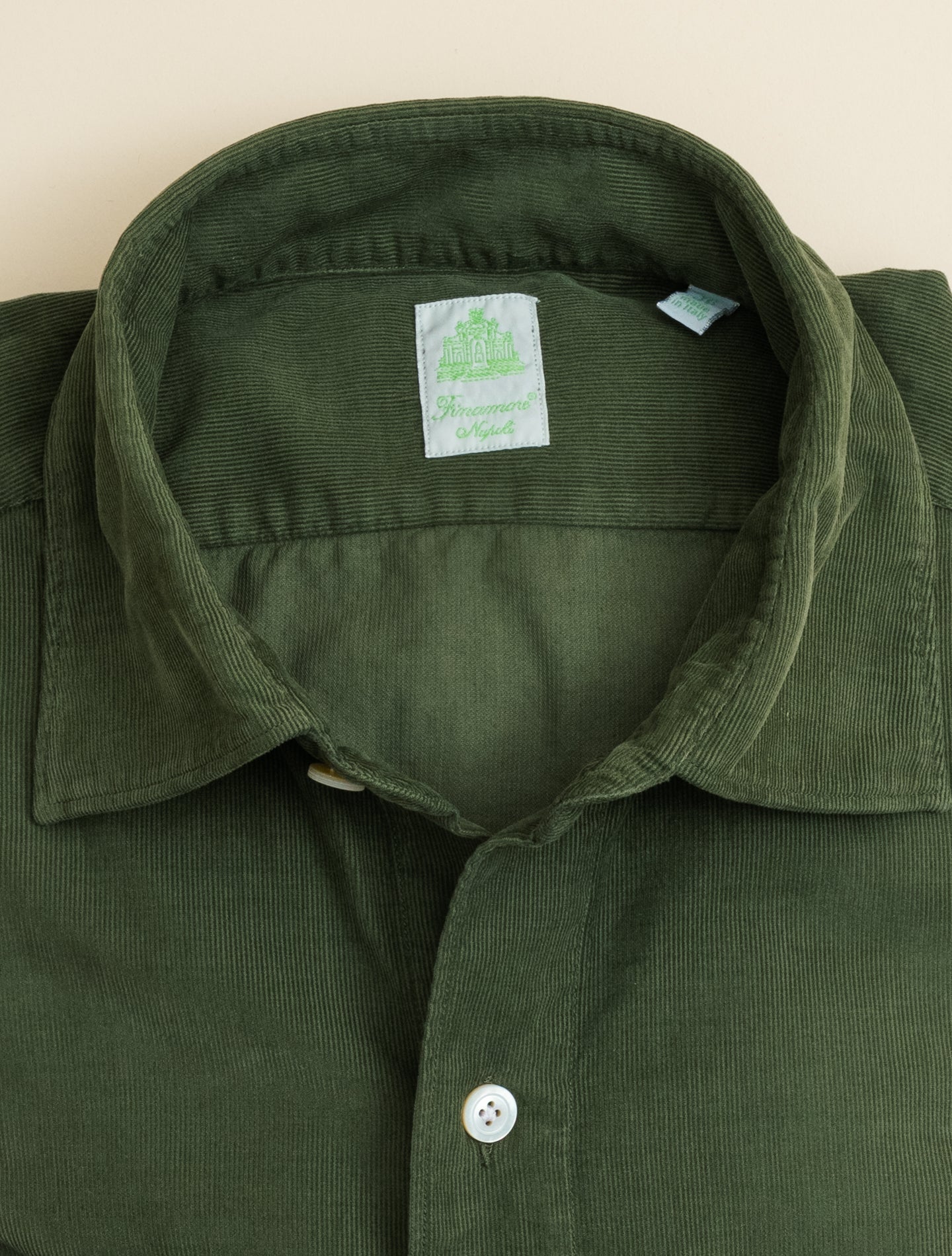 Gaeta Luigi Baby Corduroy Shirt Green Finamore Shirts 39