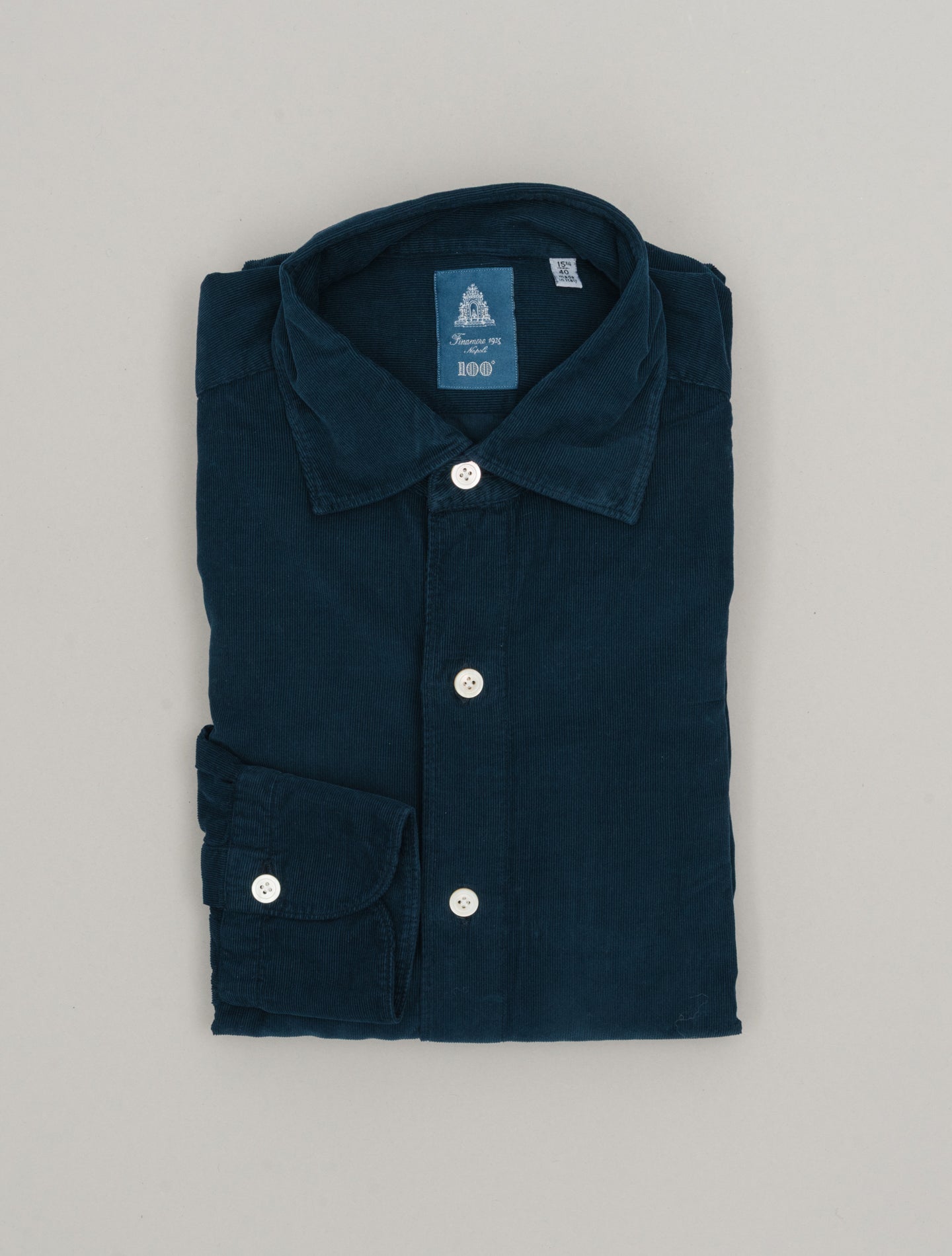 Gaeta Luigi Baby Corduroy Shirt Navy Finamore Shirts 38