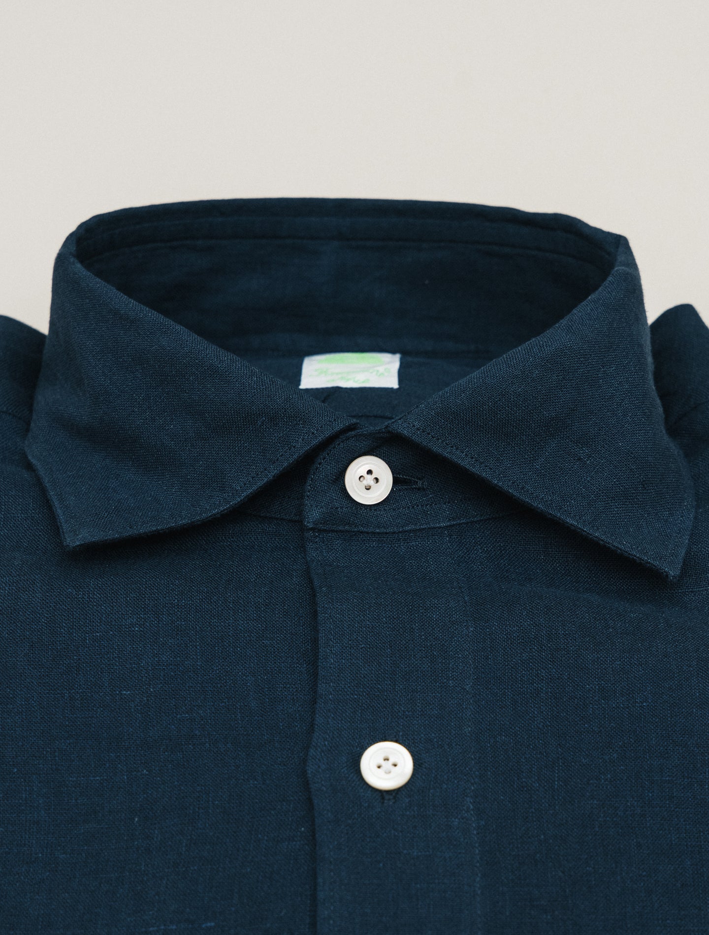 Gaeta Luigi Linen Shirt Navy Finamore Shirts 39