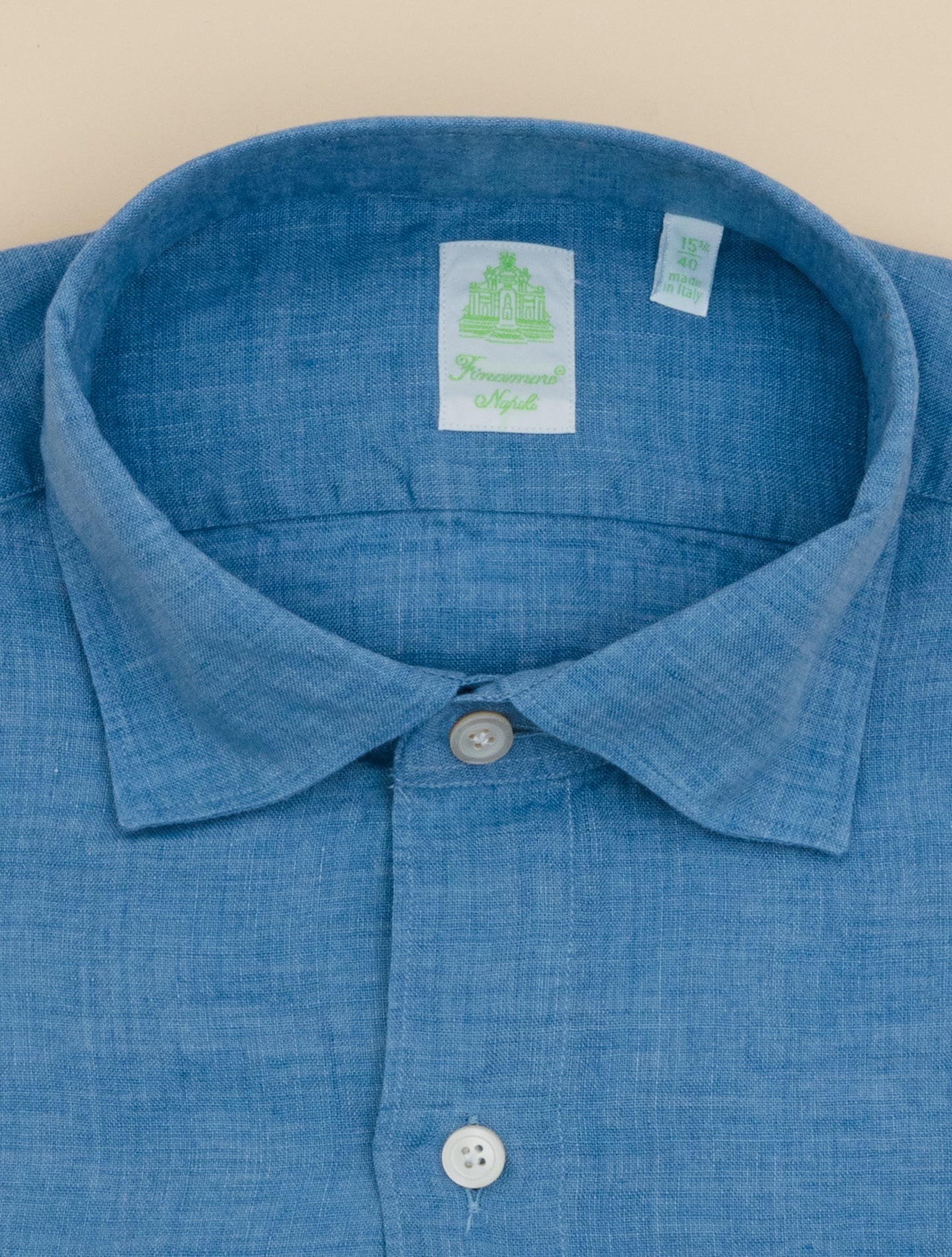 Gaeta Luigi Linen Shirt Sky Blue Finamore Shirts 39