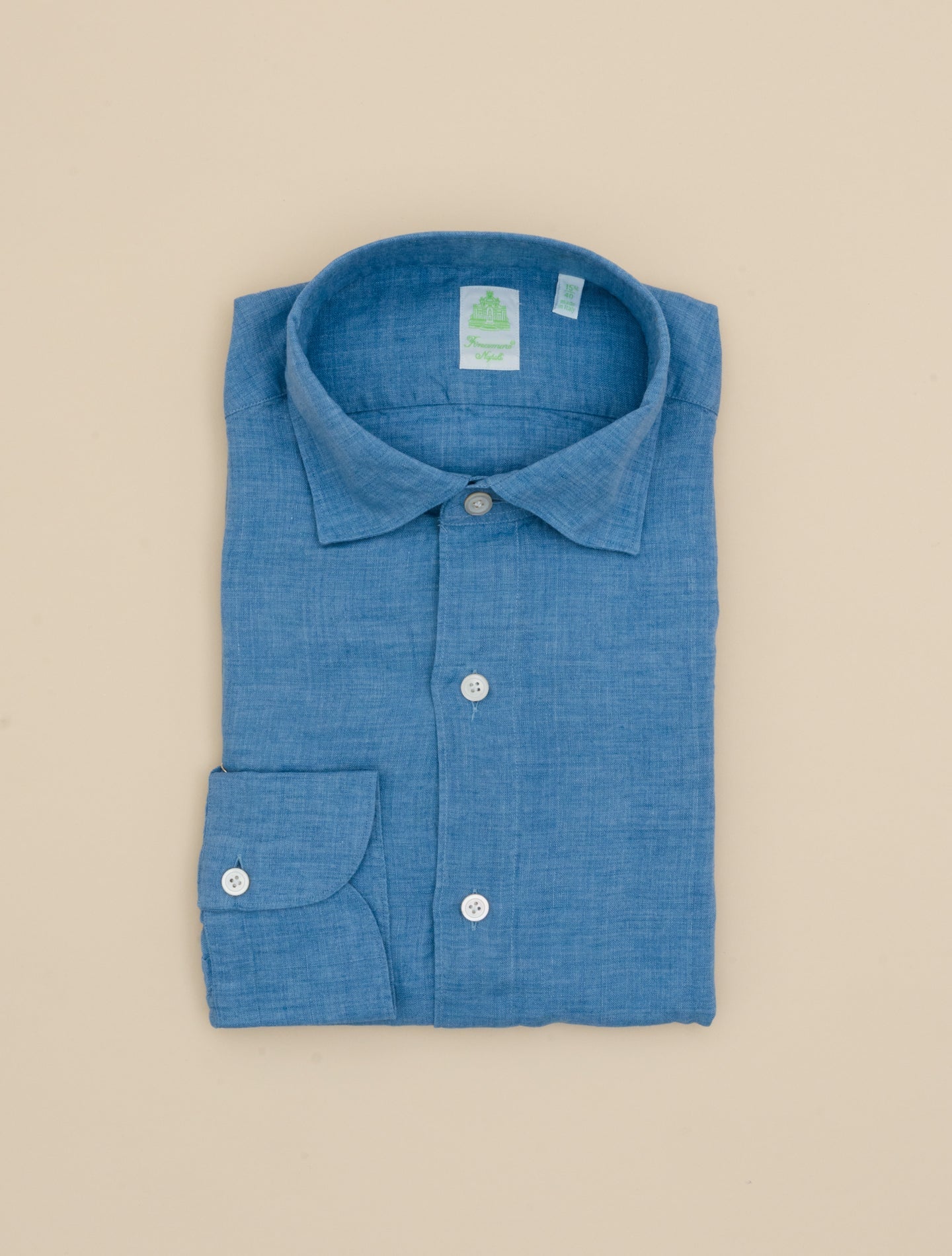 Gaeta Luigi Linen Shirt Sky Blue Finamore Shirts 39