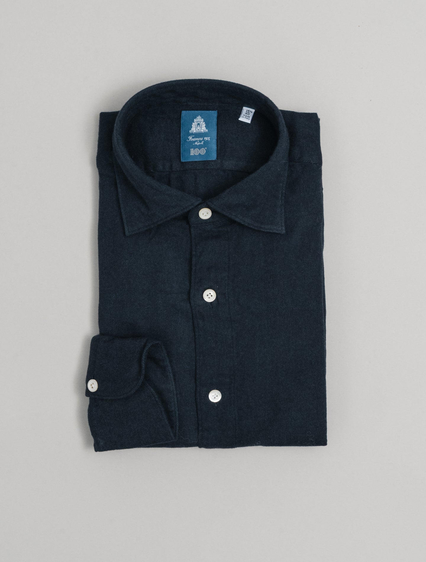 Gaeta Luigi Soft Flannel Shirt Navy Finamore Shirts 39