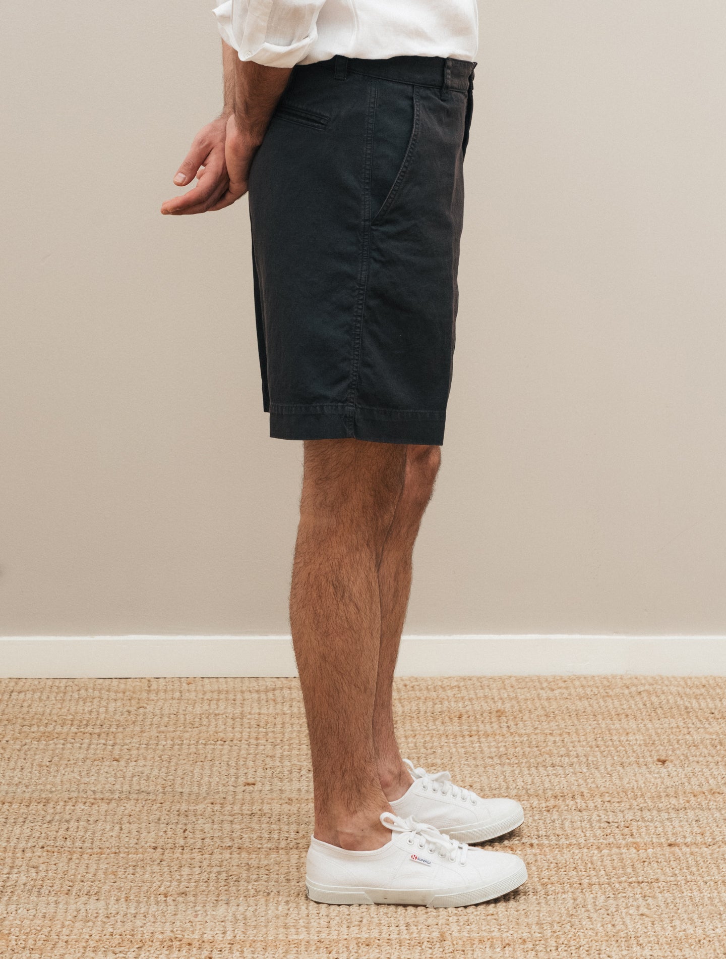 Garment - dyed Cotton Linen Shorts Brown Aspesi Shorts 46