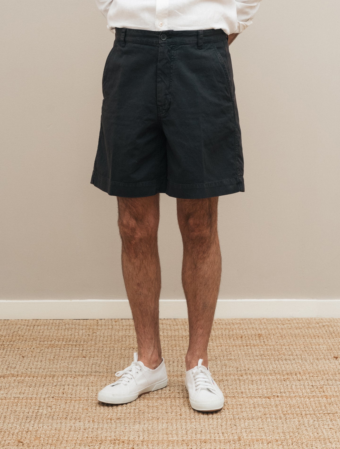 Garment - dyed Cotton Linen Shorts Brown Aspesi Shorts 46