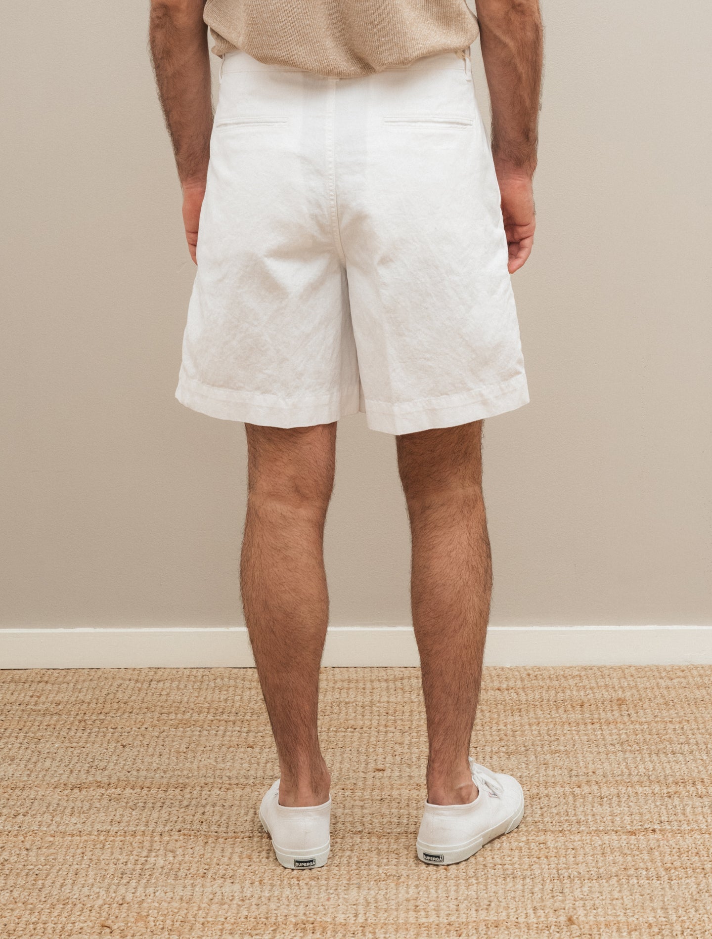Garment - dyed Cotton Linen Shorts White Aspesi Shorts 46