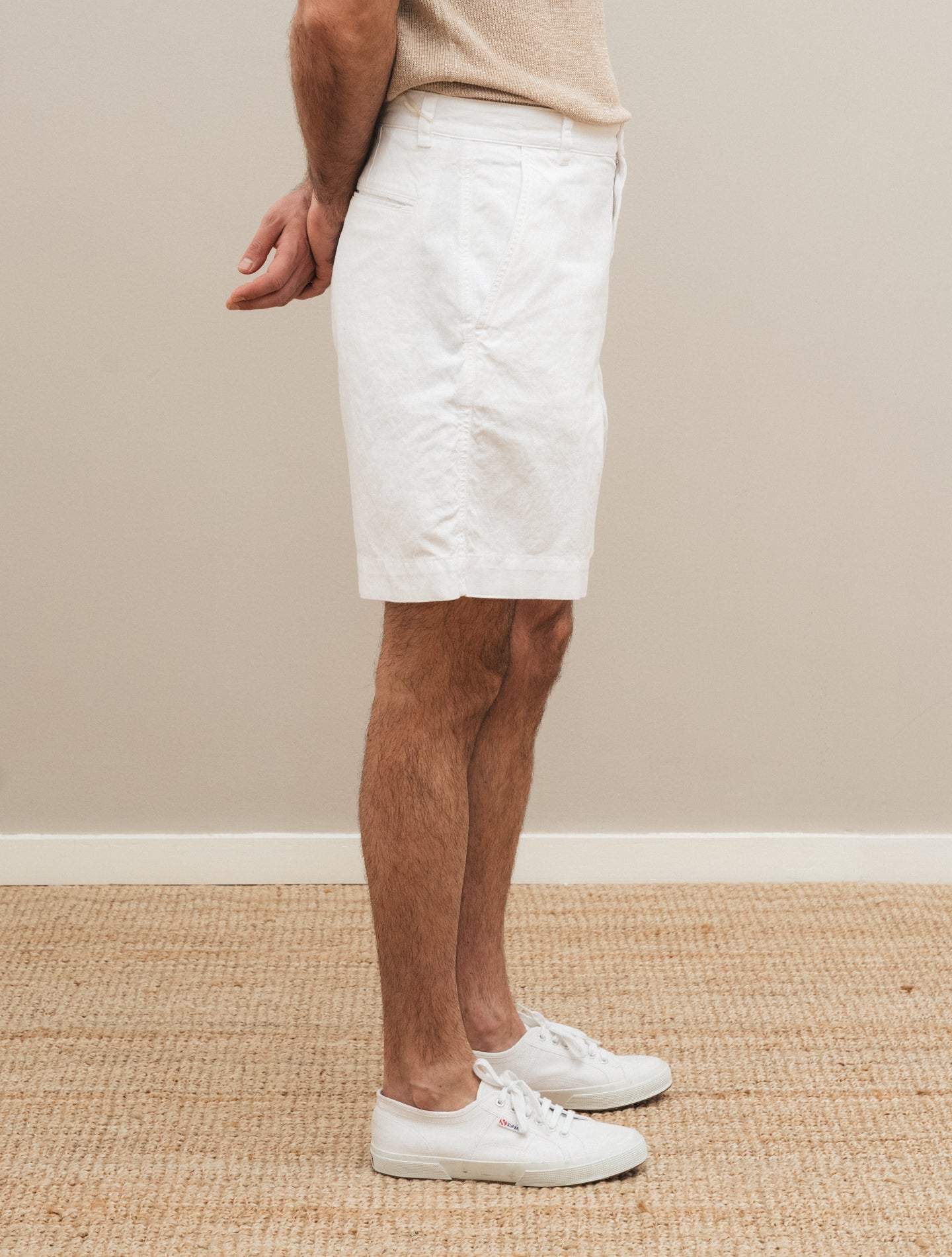 Garment - dyed Cotton Linen Shorts White Aspesi Shorts 46