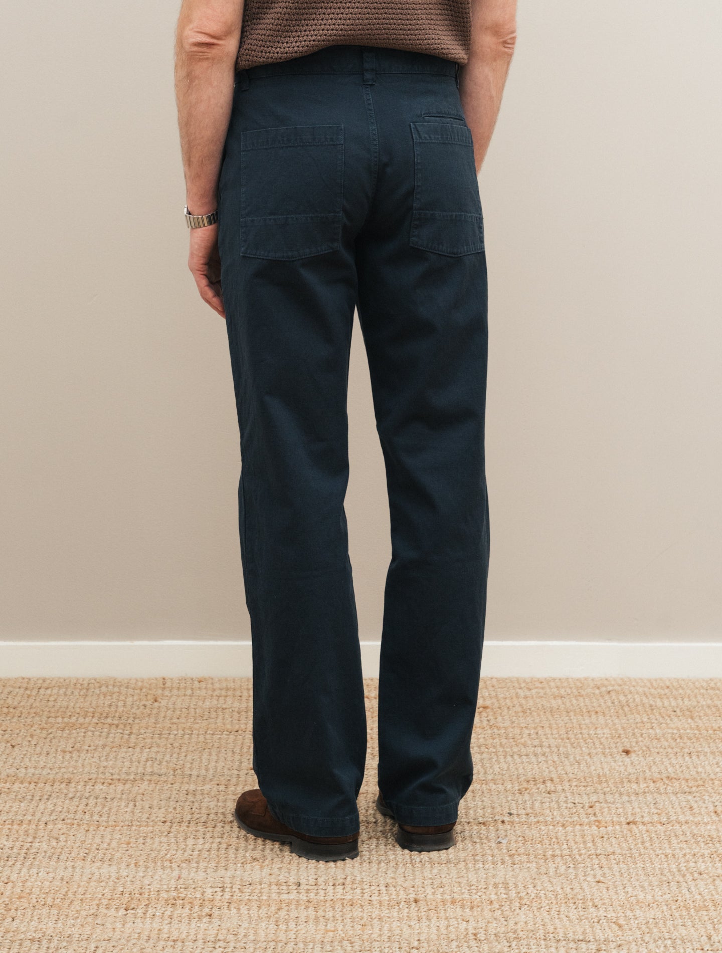 Garment - dyed Cotton Linen Trousers Navy Aspesi Trousers 48