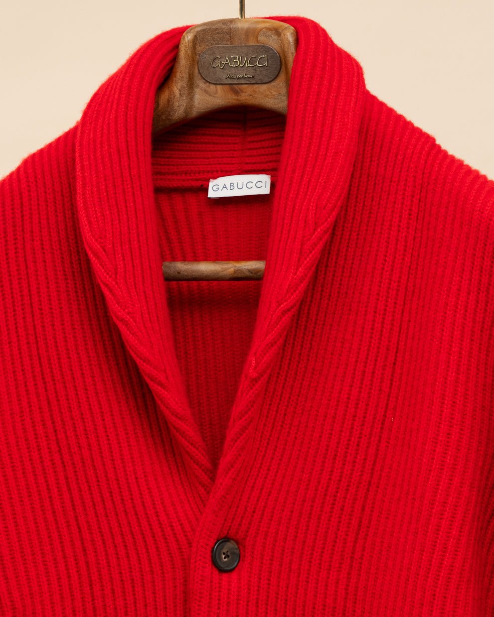 Geelong Shawl Cardigan Red Gabucci Knitwear M