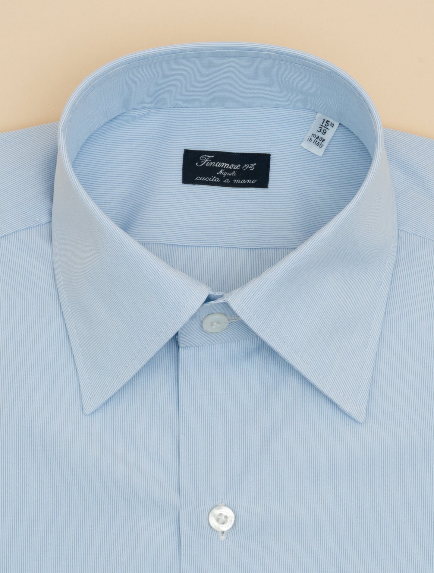 Giorgio Striped Cotton Shirt Blue Finamore Shirts 39