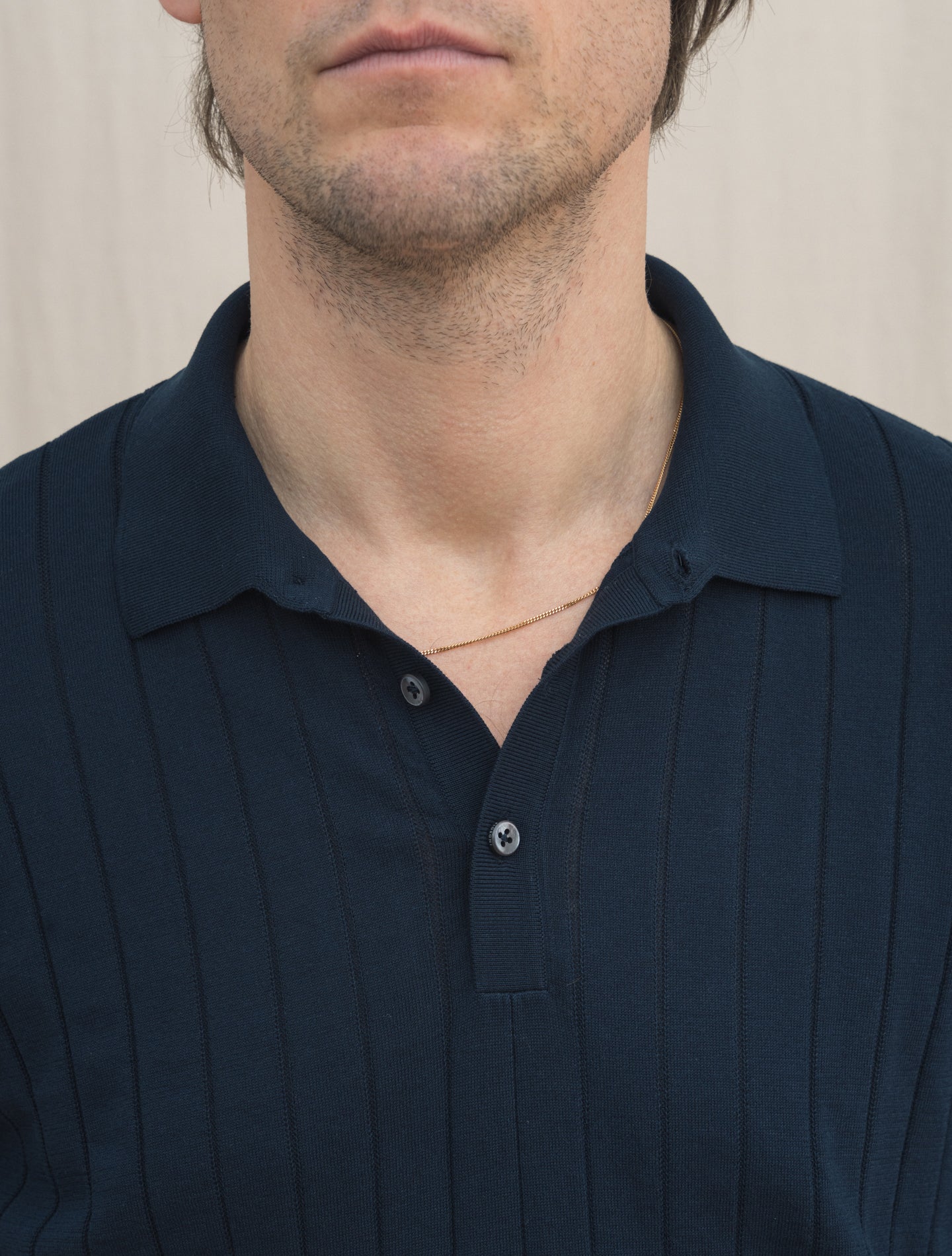 Giza 45 Pure Cotton Knitted Polo Shirt Navy Fioroni Polo shirts 48