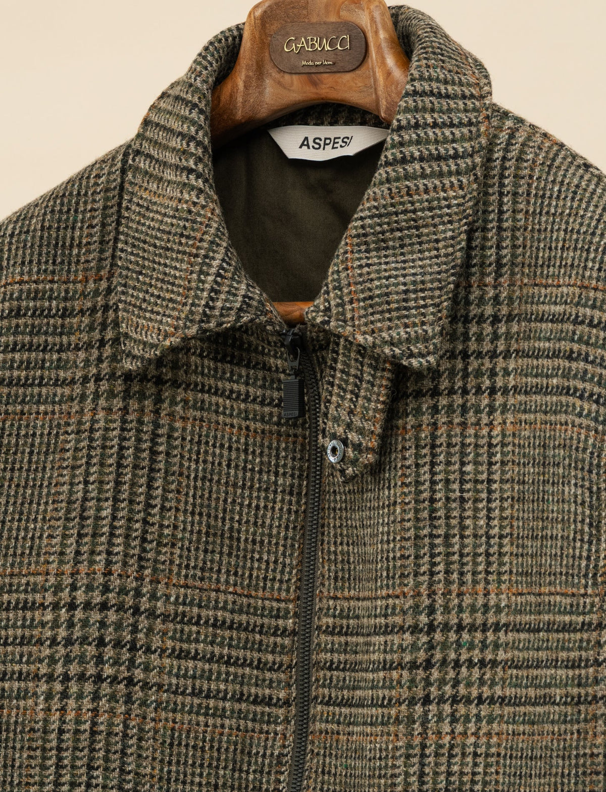 Glencheck Wool Short Jacket Military Aspesi Outerwear M
