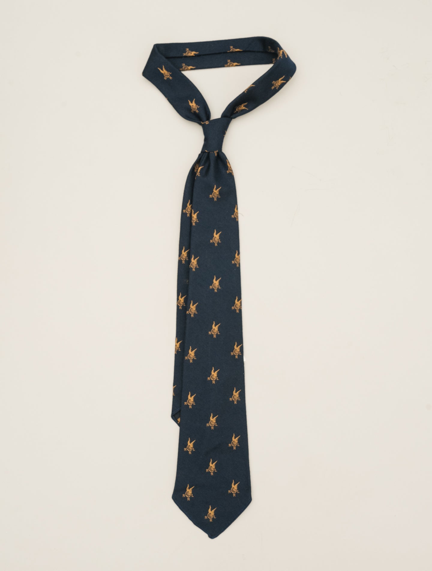 Handmade Logo - Motif Wool - Silk Tie Navy RRL Ties One Size
