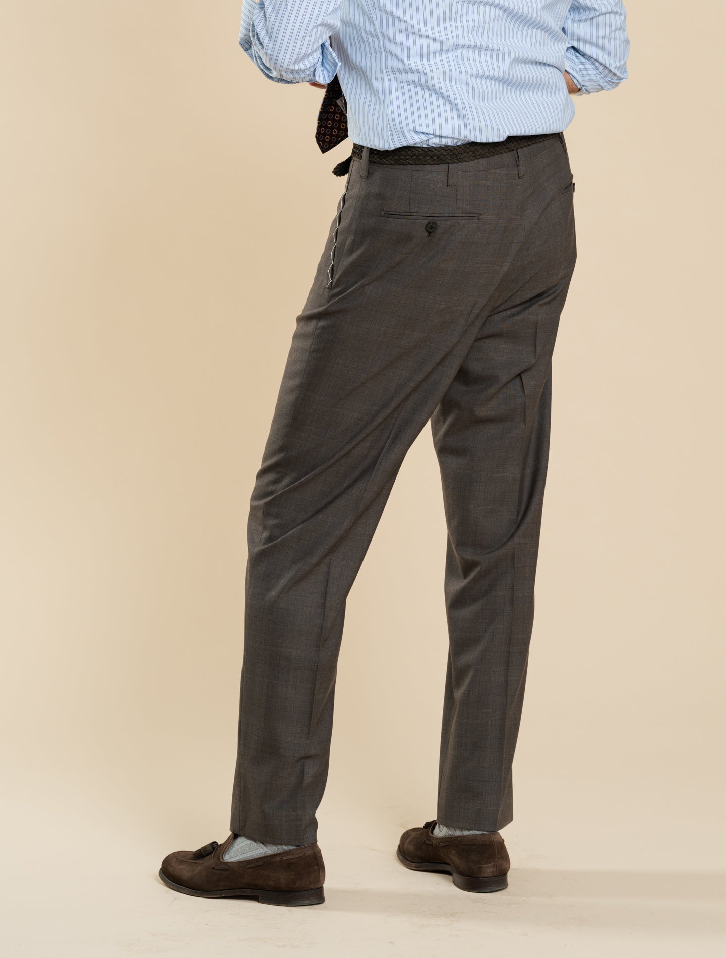 Handmade Single Breasted 170S Wool Suit Brown Cesare Attolini Suits 48