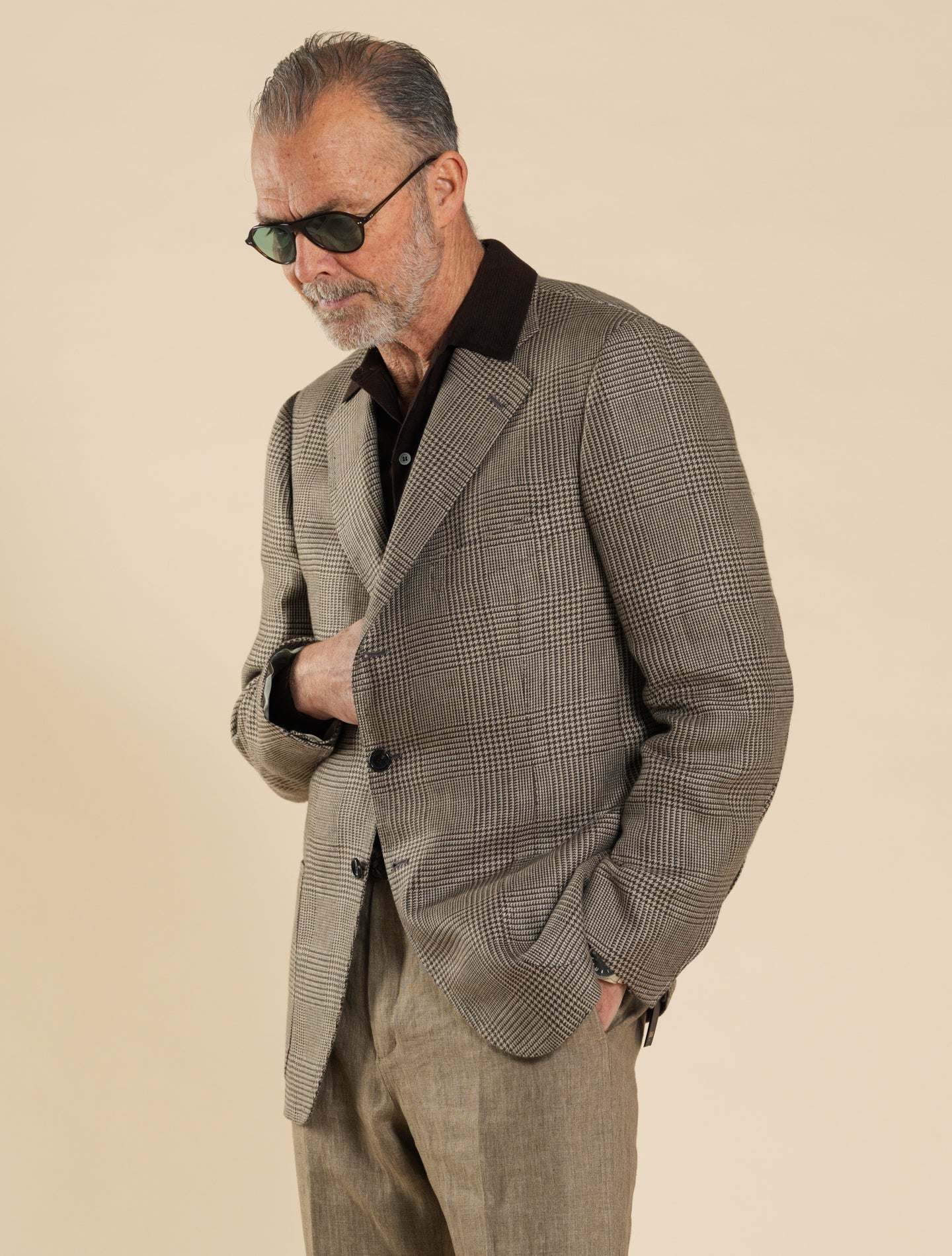 Handmade Single Breasted Glencheck Jacket Brown Cesare Attolini Jackets 50