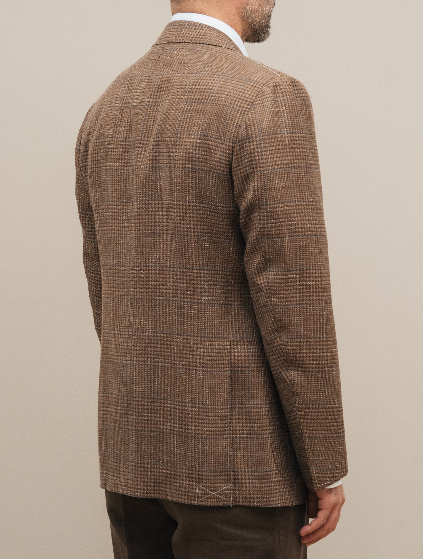 Handmade single Breasted Wool Silk Linen Jacket Brown Cesare Attolini Jackets 48