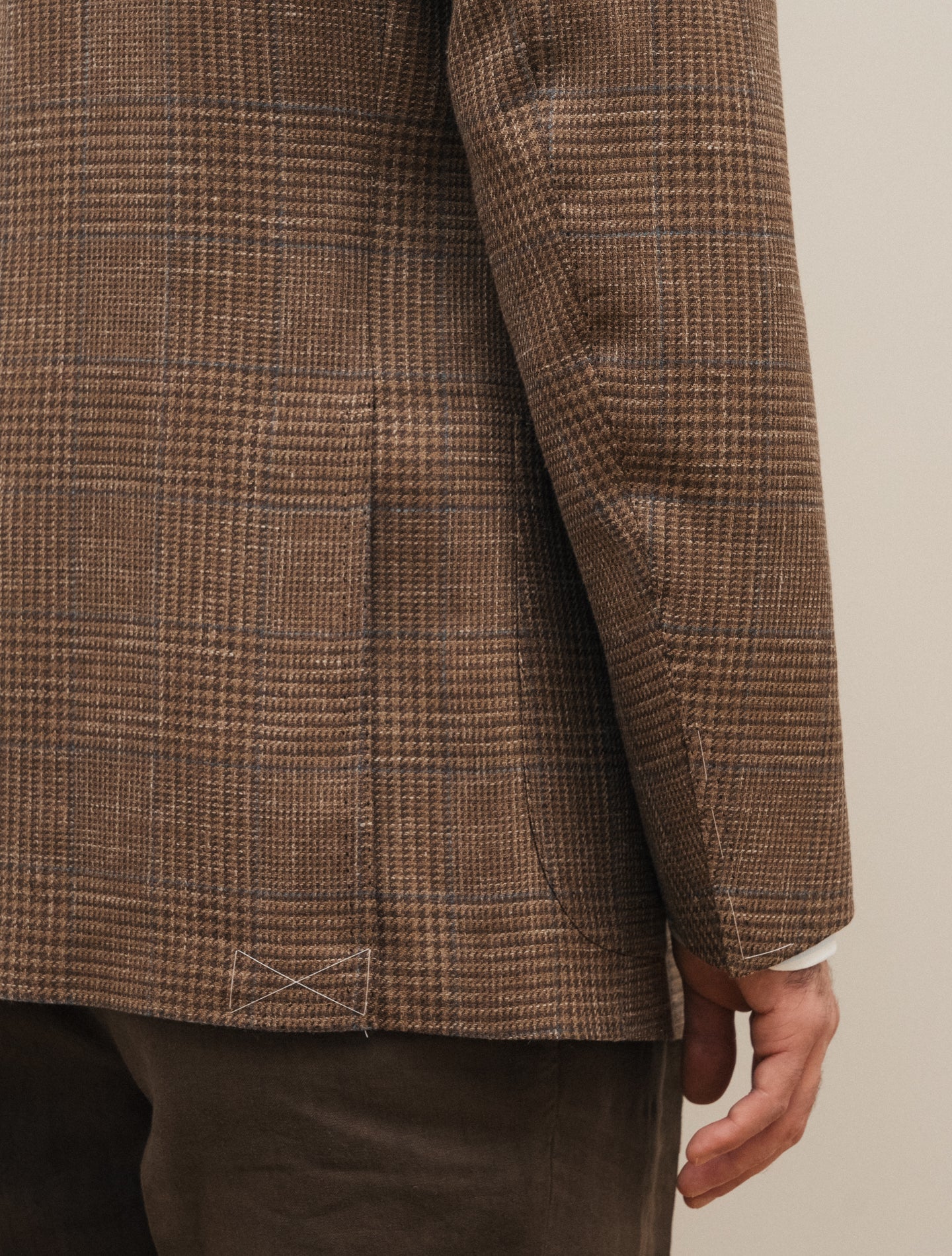 Handmade single Breasted Wool Silk Linen Jacket Brown Cesare Attolini Jackets 48