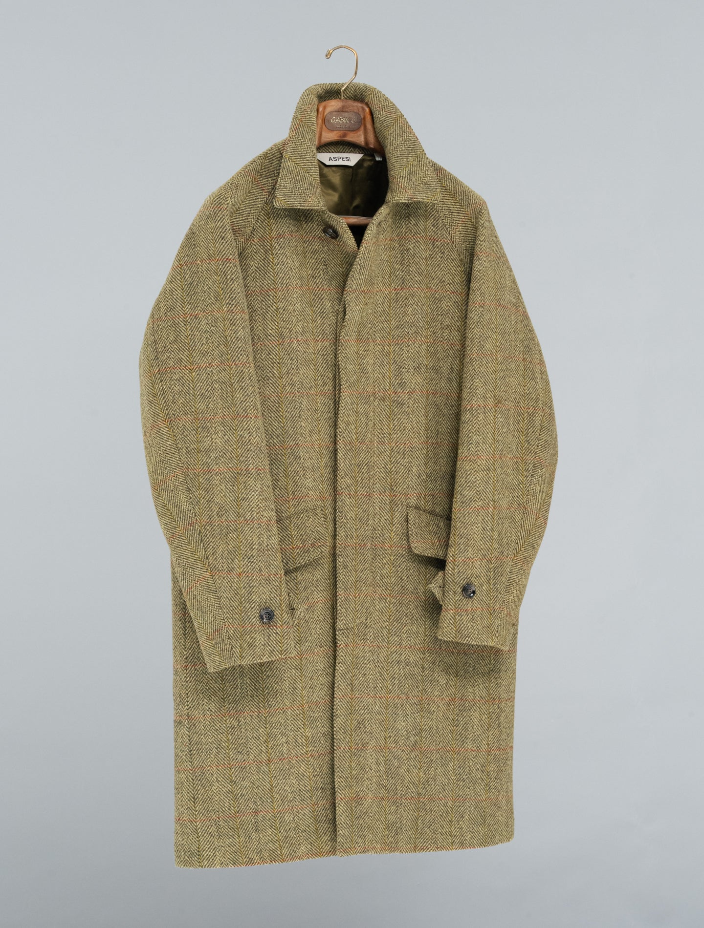 Harris Tweed Wrigth Raglan Coat Mustard Aspesi Outerwear M