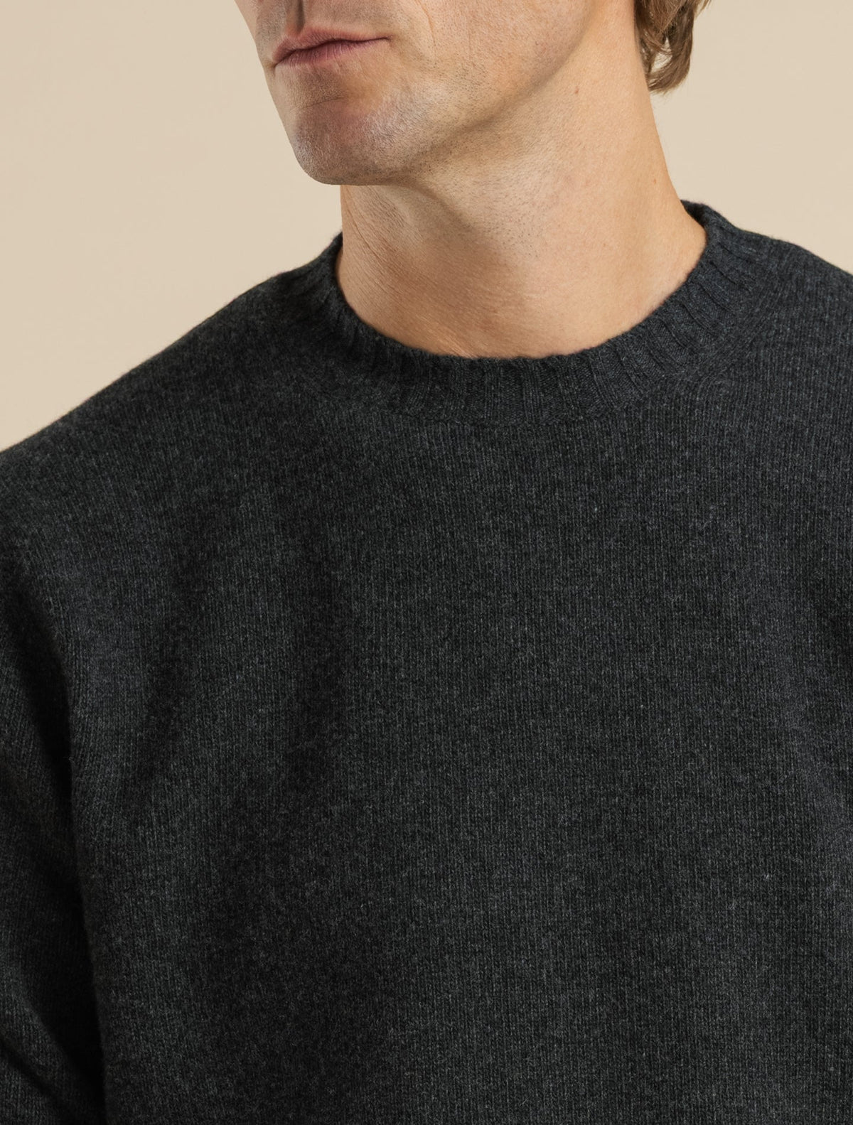 Heavy Knit Wool Cashmere Crewneck Antracite Morgano Knitwear 46