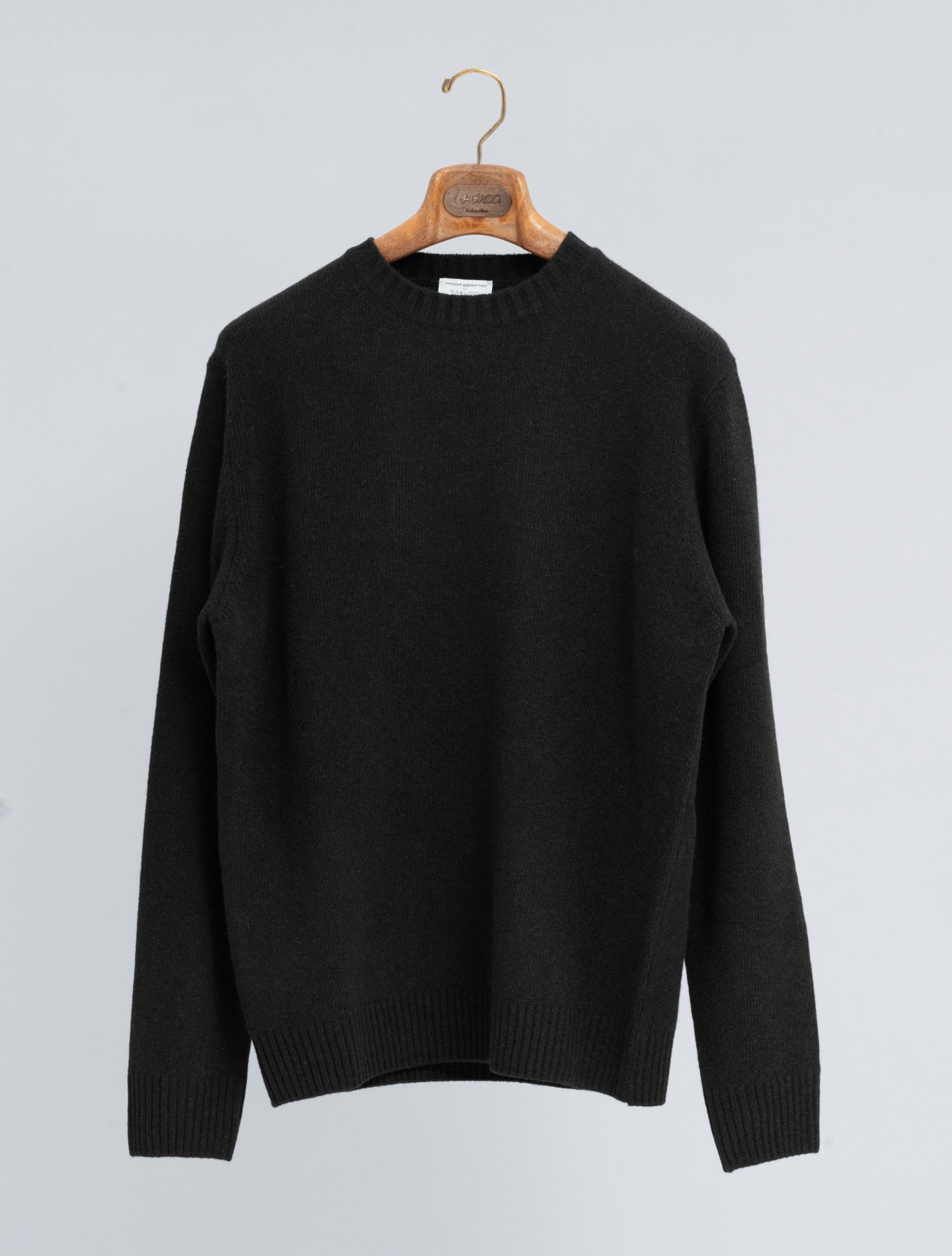 Heavy Knitted Wool Cashmere Crewneck Espresso Morgano Knitwear 46