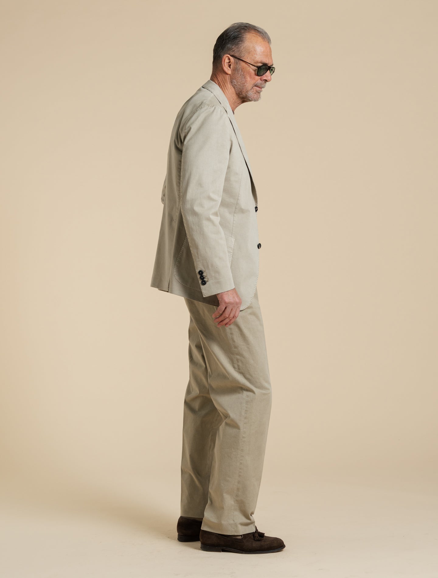 High Rise Cotton Trousers Beige Gigi Trousers 48