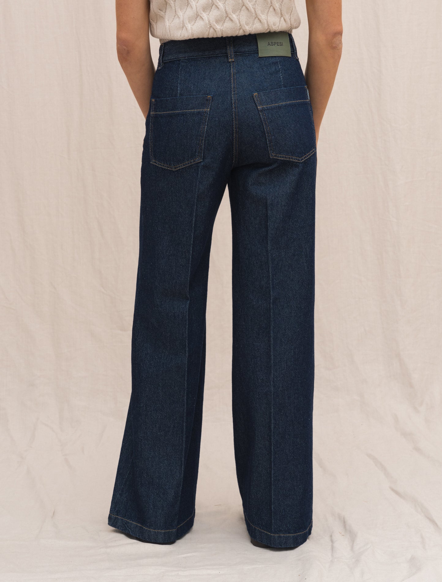 High Rise Wide Denim Rinsed Aspesi Jeans 26