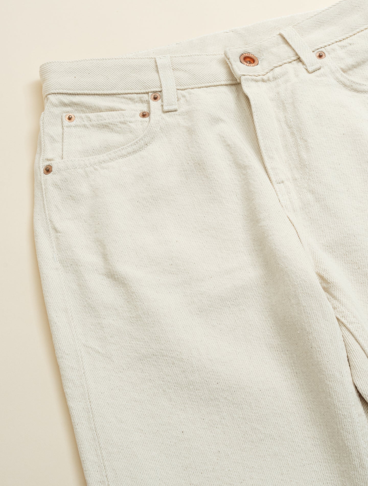 High Waisted Straight Leg Jeans Ecru Aspesi Jeans 25