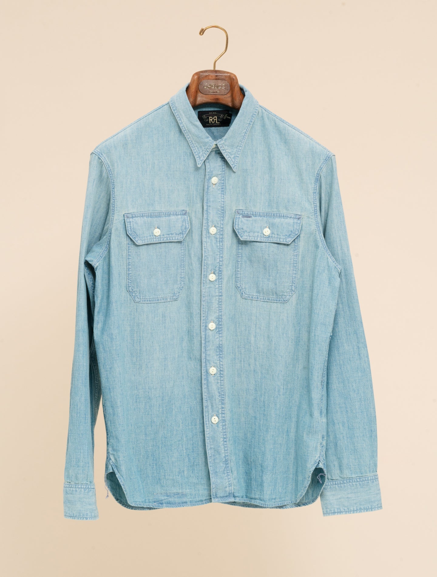 RRL Indigo Chambray Workshirt Medium Wash | Vintage Craft | Gabucci