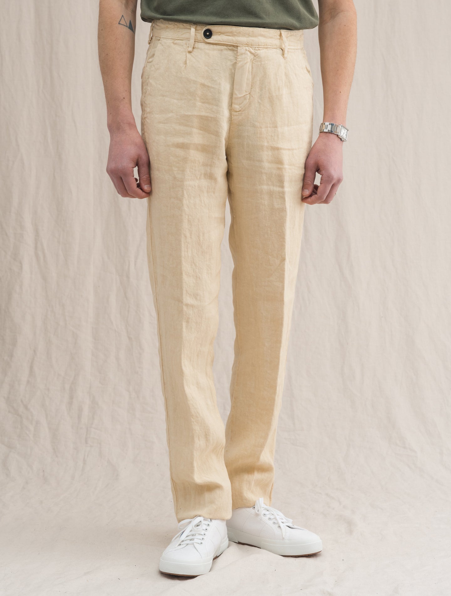 Ionio2 Linen Trouser Sand Massimo Alba Trousers 46