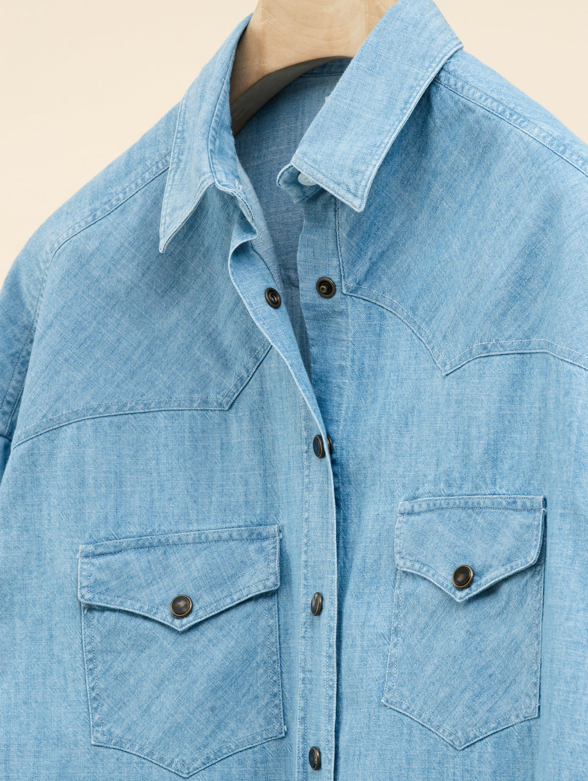 Karol Denim Western Shirt Washed Finamore Shirts IT 40