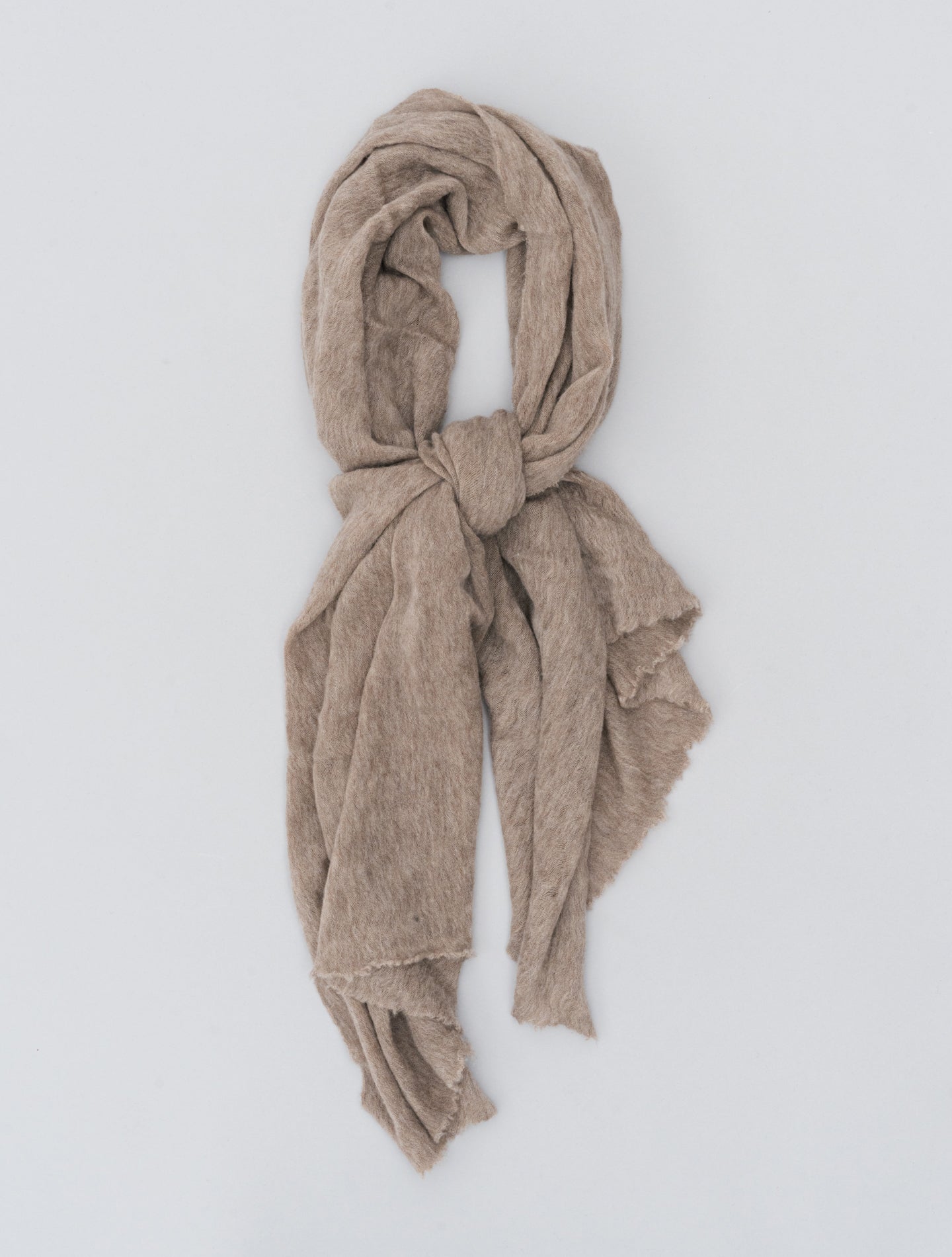 Knitted Cashmere Scarf Beige Fedeli Scarves One Size