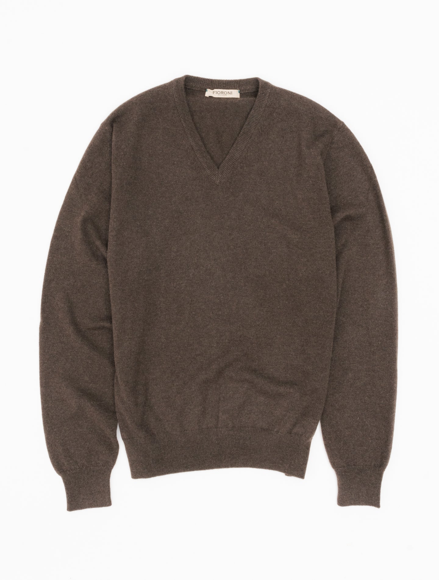Knitted Cashmere V - Neck Dark Brown Fioroni Knitwear 48