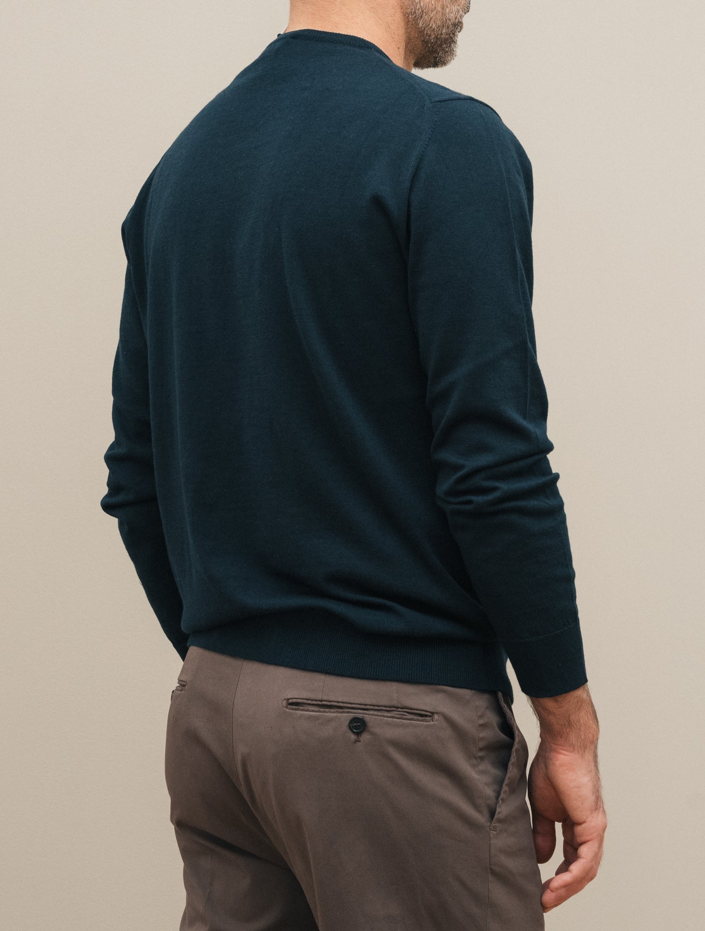 Knitted Cotton Cashmere Crewneck Navy Morgano Knitwear 48