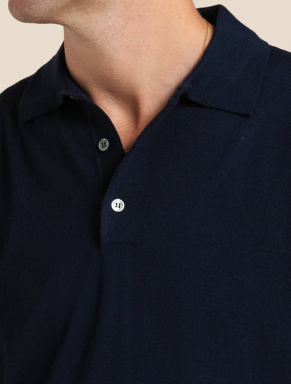 Knitted Merino Polo Shirt Navy Morgano Polo shirts 48