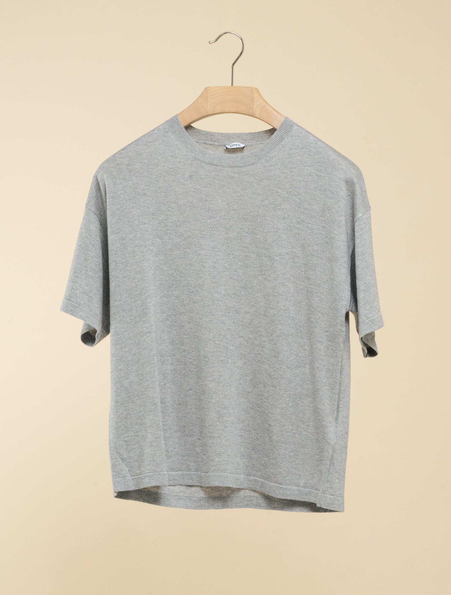 Knitted Silk Cotton Cashmere T-shirt Grey Aspesi Knitwear IT 38