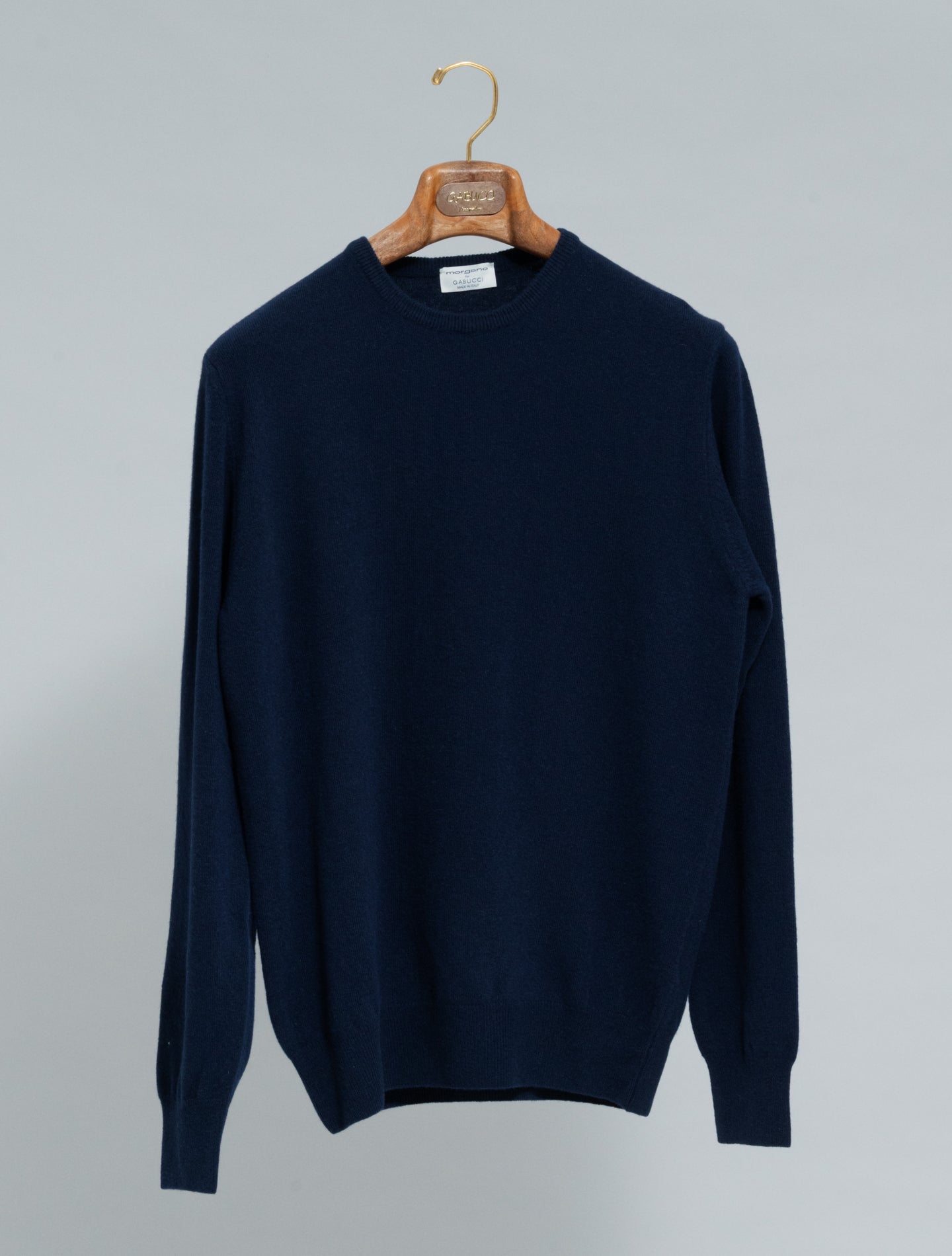 Knitted Wool Cashmere Crewneck Navy Morgano Knitwear 48