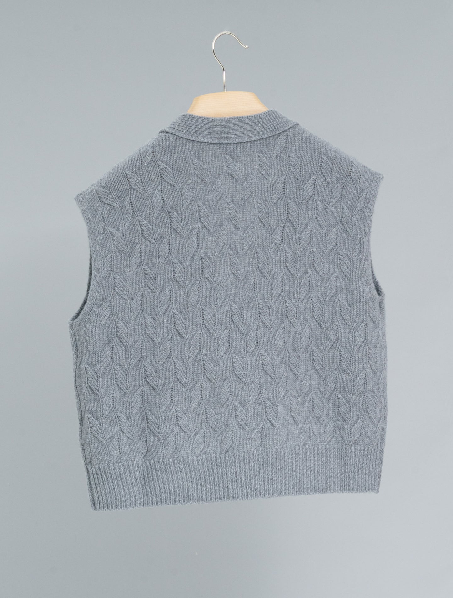 Knitted Wool Cashmere Vest Grey Morgano Knitwear IT 40