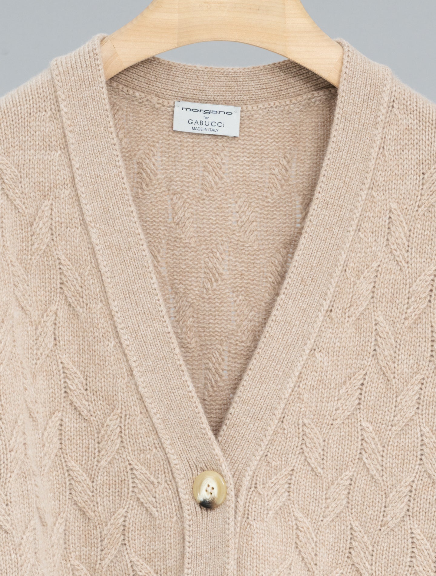 Knitted Wool Cashmere Vest Sand Morgano Knitwear IT 40