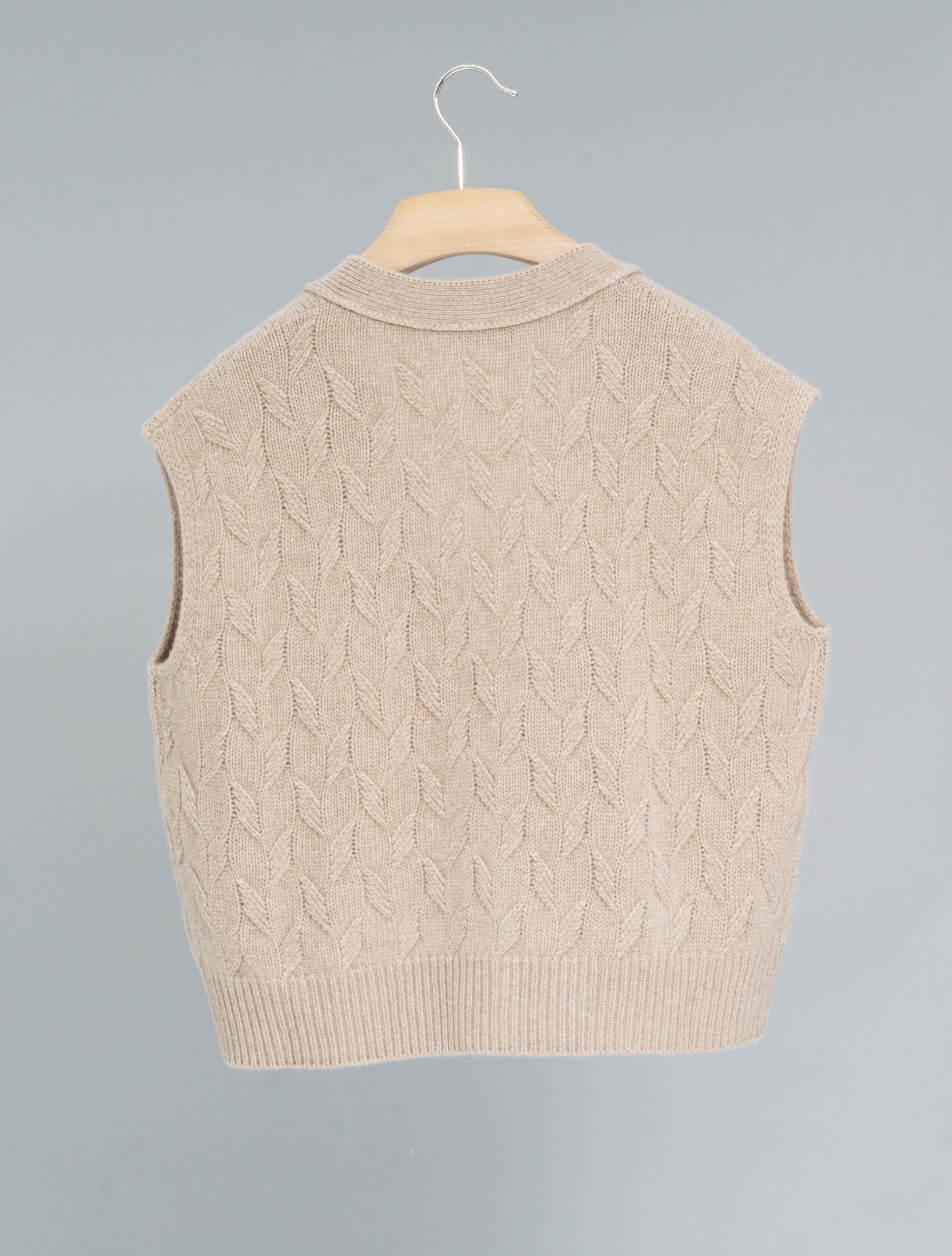 Knitted Wool Cashmere Vest Sand Morgano Knitwear IT 40