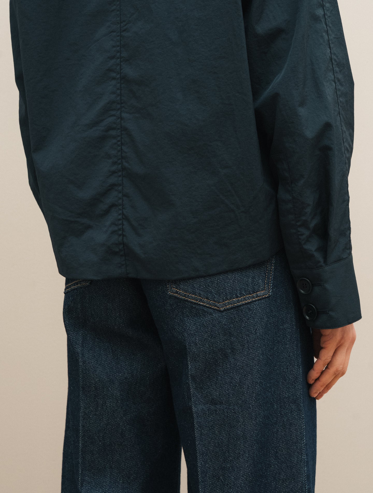 Lana Washed Nylon Short Jacket Navy Aspesi Outerwear XS