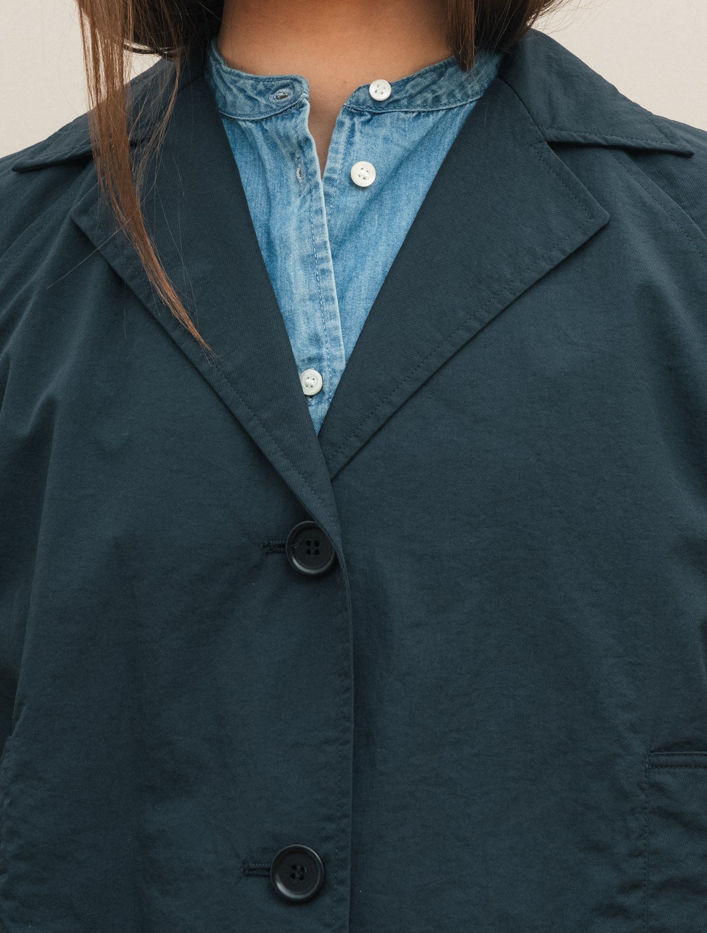 Lana Washed Nylon Short Jacket Navy Aspesi Outerwear XS