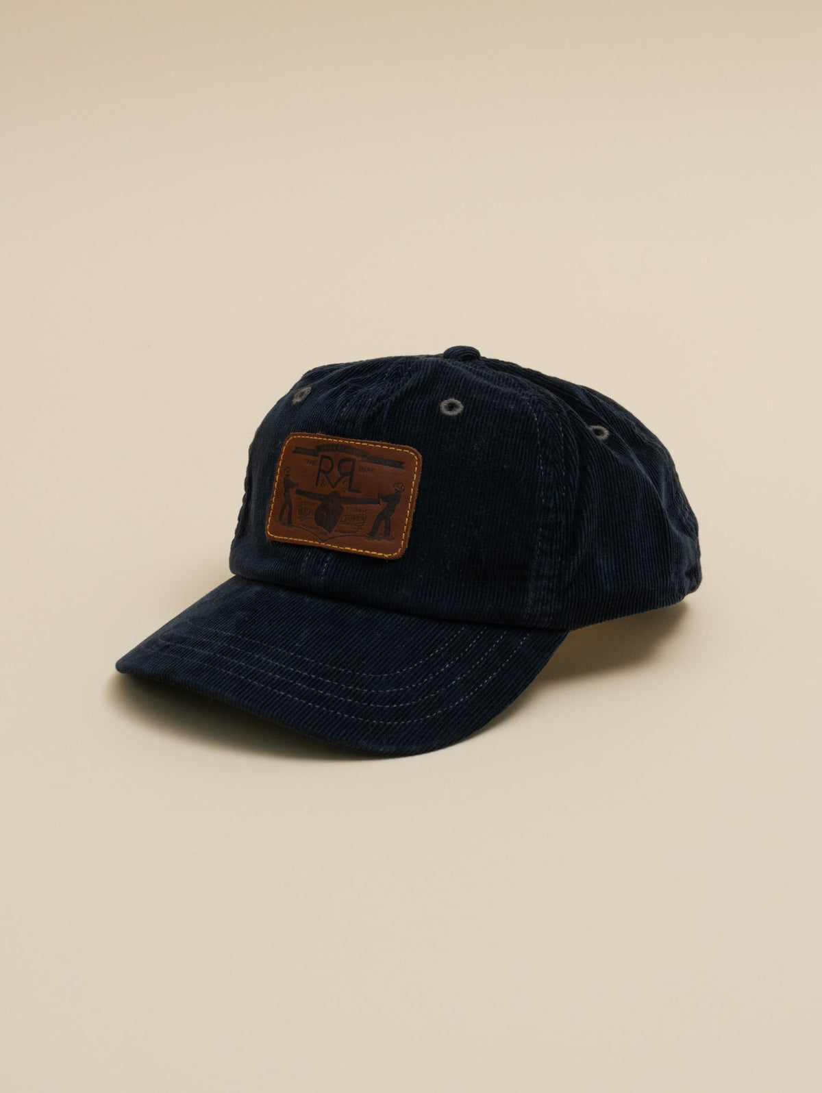 Leather-Patch Corduroy Trucker Cap Navy RRL Hats One Size